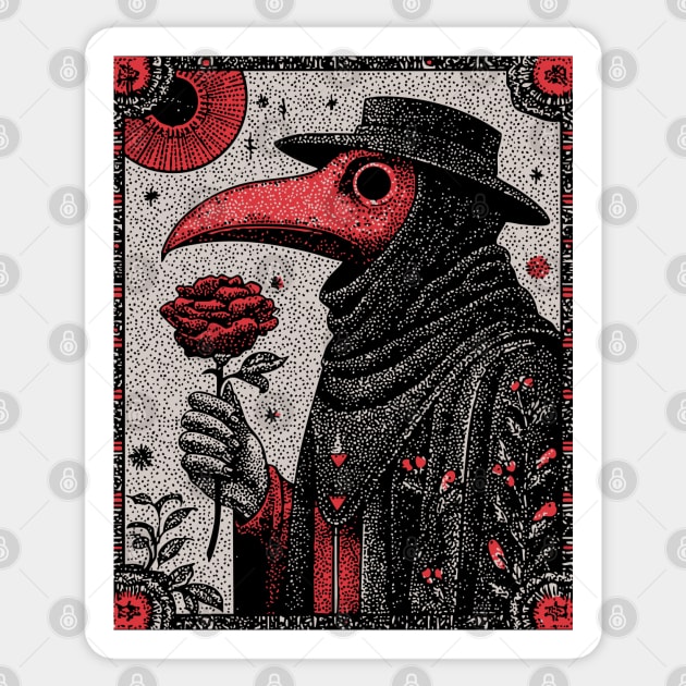 Gothic Plague Doctor - The Rose of Pestilence Sticker by TuncGK